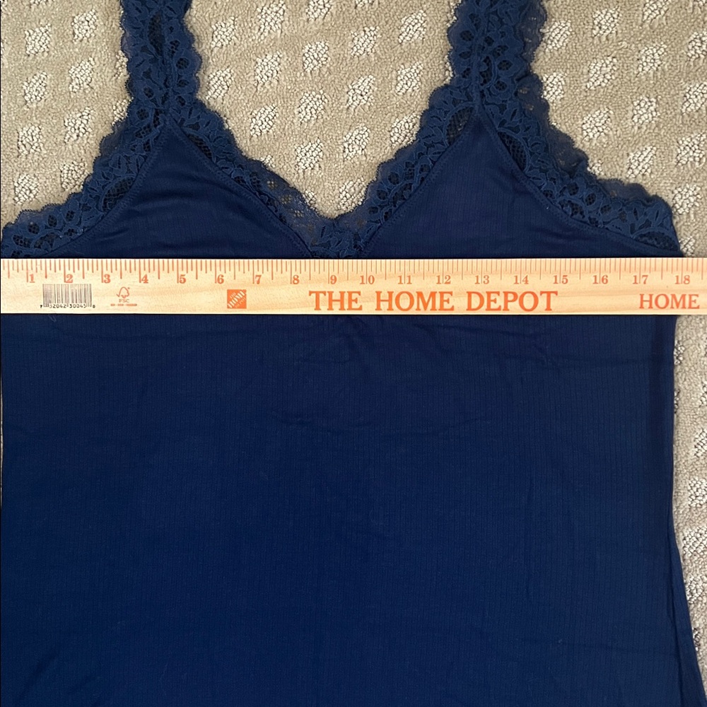 Soma Navy Blue Lace Trim Camisole - Picture 6 of 9